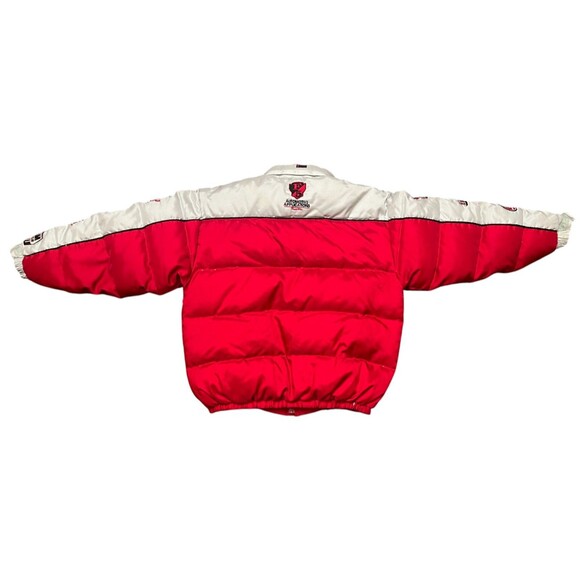 VTG 90s Y2K FUBU Down Racing Puffer Jacket Streetwear XL Red/Gray THE COLLECTION - Picture 5 of 16